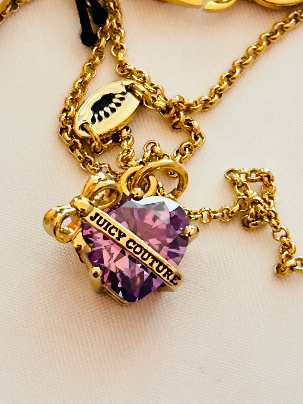 Juicy Couture Purple Heart Charm Necklace